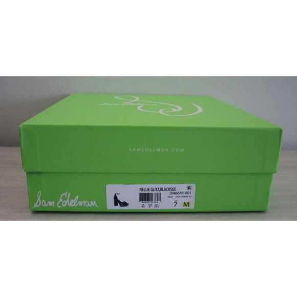 Sam Edelman I3466M1 Sz 7M Black Nellie Glitz Platform Heeled Sandals $190 - Picture 13 of 13